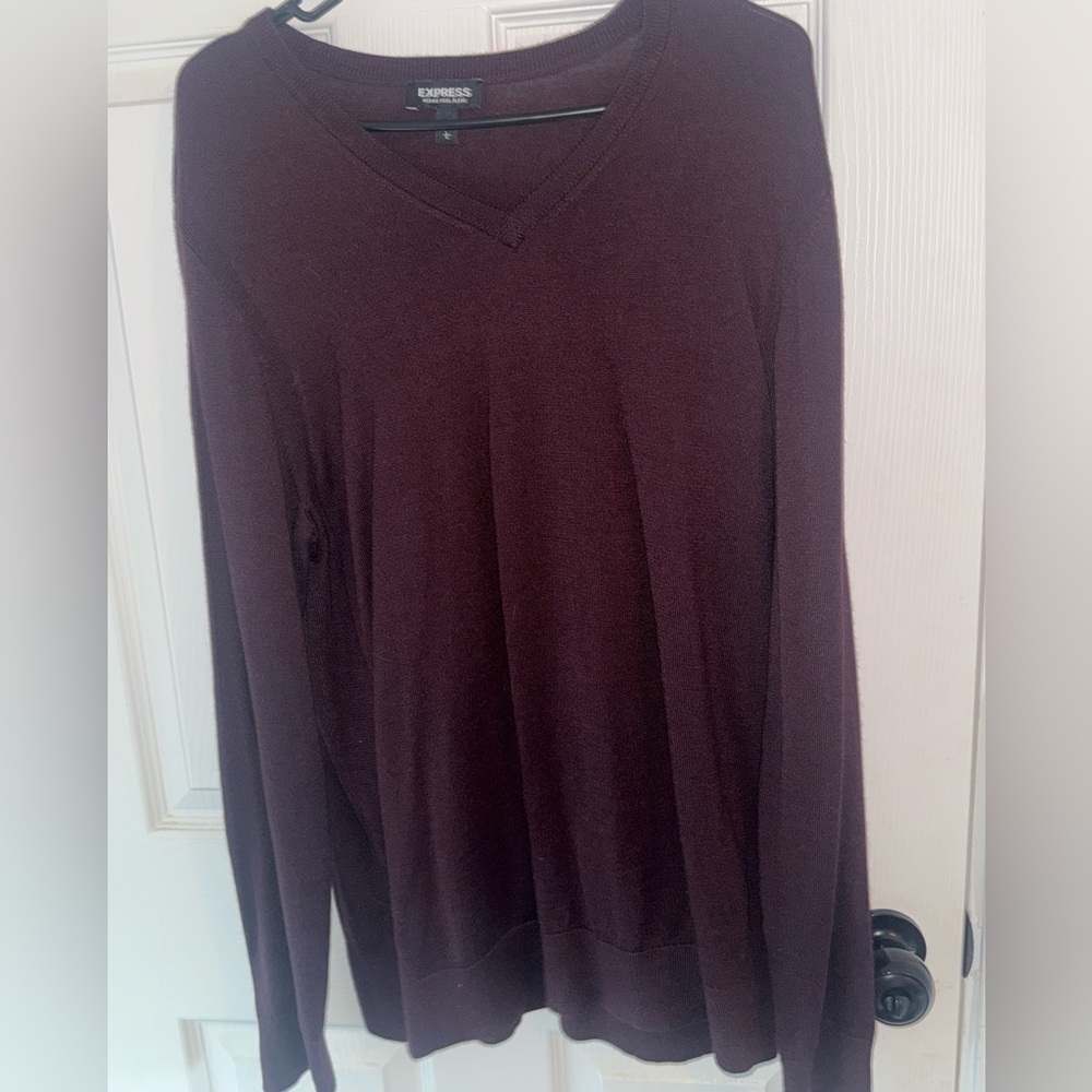 Express Merino Wool Blend Sweater in Rich Plum